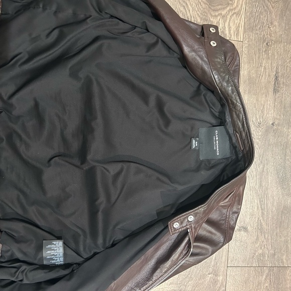 Club Monaco Blouson Sleeve Leather Jacket - Picture 11 of 11